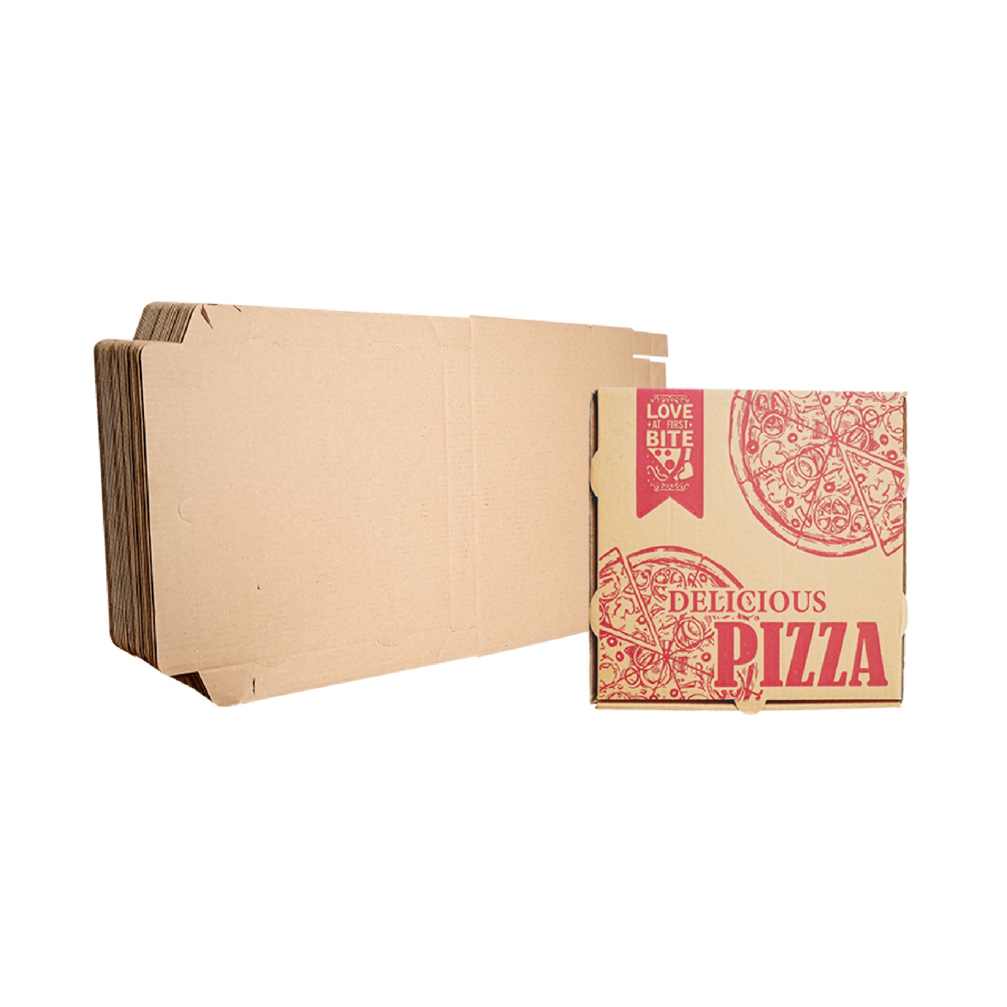 Delicious Pizza Box( generic revised red) 12 x 12 x 1.5 x 50s